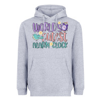 Heather Grey world's cutest alarm clock Heavyweight Hoodie - MaliasSmallBusiness