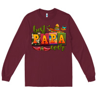 Burgundy best papa ever Long Sleeve Tee - AdoDesignShop