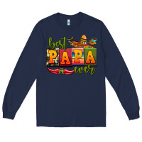 Navy best papa ever Long Sleeve Tee - AdoDesignShop