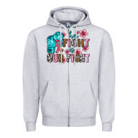 Heather Grey her fighting is our fight Zipper Hoodie - AdoDesignShop