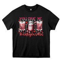 Black you give me teachcardia Heavy Core Tee - RacoonDesign
