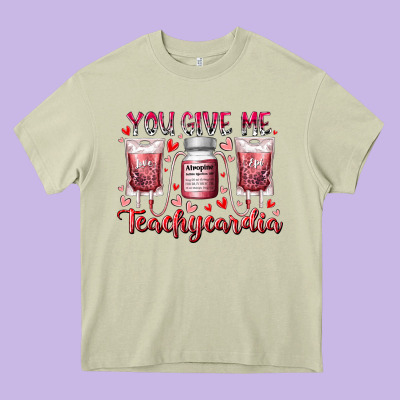 You Give Me Teachcardia Heavy Core Tee Designed By Racoondesign