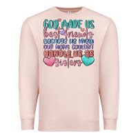 Pale Pink god made us best friend Premium Sweatshirt - MaliasSmallBusiness