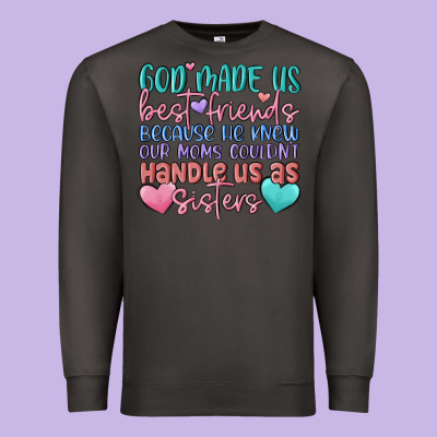 God Made Us Best Friend Premium Sweatshirt Designed By Maliassmallbusiness