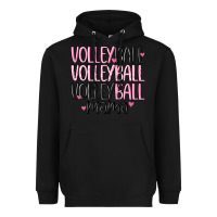 Black volleyball mama Heavyweight Hoodie - MaliasSmallBusiness