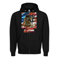 Black usa flag and leopard with boots 12 oz regular can cooler Zipper Hoodie - Artiststas