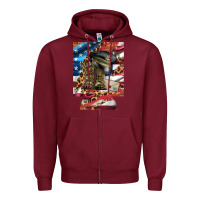 Burgundy usa flag and leopard with boots 12 oz regular can cooler Zipper Hoodie - Artiststas