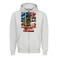 Dove Grey usa flag and leopard with boots 12 oz regular can cooler Zipper Hoodie - Artiststas