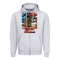 Heather Grey usa flag and leopard with boots 12 oz regular can cooler Zipper Hoodie - Artiststas