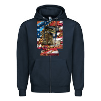Navy usa flag and leopard with boots 12 oz regular can cooler Zipper Hoodie - Artiststas