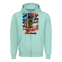 Seafoam usa flag and leopard with boots 12 oz regular can cooler Zipper Hoodie - Artiststas