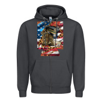 Smoke usa flag and leopard with boots 12 oz regular can cooler Zipper Hoodie - Artiststas