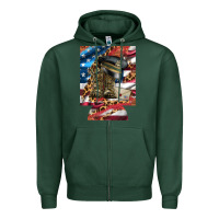 Sports Green usa flag and leopard with boots 12 oz regular can cooler Zipper Hoodie - Artiststas