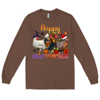Chestnut Happy Hallothanksmas Chick Long Sleeve Tee - BundleAndBundleShop
