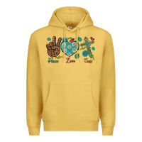 Antique Gold Peace Love Cross Premium Hoodie - BundleAndBundleShop