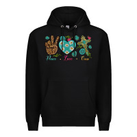Black Peace Love Cross Premium Hoodie - BundleAndBundleShop