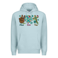 Blue Mist Peace Love Cross Premium Hoodie - BundleAndBundleShop