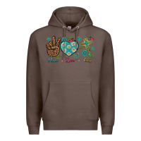 Coffee Peace Love Cross Premium Hoodie - BundleAndBundleShop