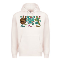 Pale Pink Peace Love Cross Premium Hoodie - BundleAndBundleShop