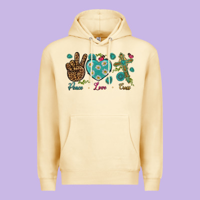 Peace Love Cross Premium Hoodie Designed By Bundleandbundleshop