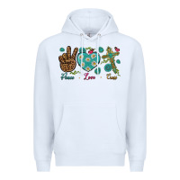 White Peace Love Cross Premium Hoodie - BundleAndBundleShop