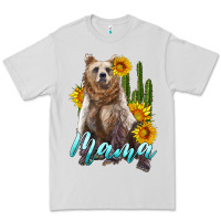 Dove Grey mama bear with sunflowers and cactus Premium Tee - Artiststas
