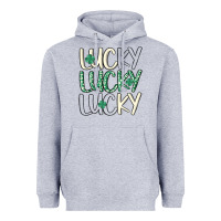 Heather Grey lucky Heavyweight Hoodie - MaliasSmallBusiness