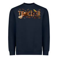 Navy melanin teacher Heavyweight Sweatshirt - texasbilliewilder