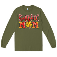 Army Green softball mom Long Sleeve Tee - JahusDesignShop
