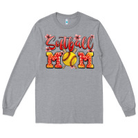 Heather Grey softball mom Long Sleeve Tee - JahusDesignShop