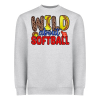 Heather Grey wild about softball Heavyweight Sweatshirt - Zillion Design Studio