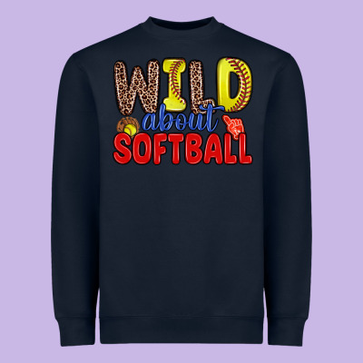 Wild About Softball Heavyweight Sweatshirt Designed By Zillion Design Studio