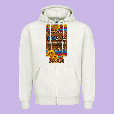 Proud Veteran 12 Oz Slim Can Cooler Zipper Hoodie Designed By Artiststas