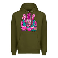 Army Green Breast Cancer Gnomies Truck Premium Hoodie - BundleAndBundleShop