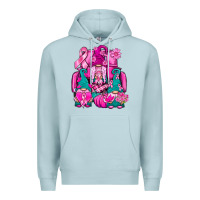 Blue Mist Breast Cancer Gnomies Truck Premium Hoodie - BundleAndBundleShop