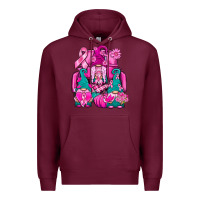Burgundy Breast Cancer Gnomies Truck Premium Hoodie - BundleAndBundleShop