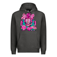 Charcoal Heather Breast Cancer Gnomies Truck Premium Hoodie - BundleAndBundleShop
