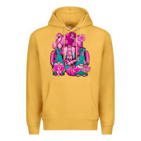 Mustard Breast Cancer Gnomies Truck Premium Hoodie - BundleAndBundleShop