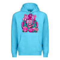 Ocean Blue Breast Cancer Gnomies Truck Premium Hoodie - BundleAndBundleShop