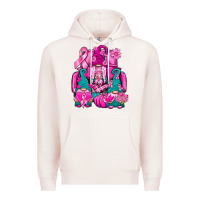 Pale Pink Breast Cancer Gnomies Truck Premium Hoodie - BundleAndBundleShop