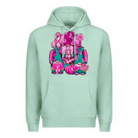 Seafoam Breast Cancer Gnomies Truck Premium Hoodie - BundleAndBundleShop