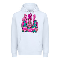 White Breast Cancer Gnomies Truck Premium Hoodie - BundleAndBundleShop