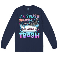 Navy splish splash your opinion is trash Long Sleeve Tee - JahusDesignShop