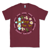 Burgundy god says you are Classic Tee - JahusDesignShop