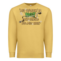 Antique Gold my worth is not defined by my size Premium Sweatshirt - MaliasSmallBusiness