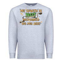 Heather Grey my worth is not defined by my size Premium Sweatshirt - MaliasSmallBusiness