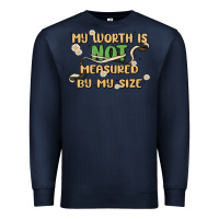 Navy my worth is not defined by my size Premium Sweatshirt - MaliasSmallBusiness