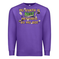 Purple my worth is not defined by my size Premium Sweatshirt - MaliasSmallBusiness
