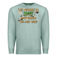 Seafoam my worth is not defined by my size Premium Sweatshirt - MaliasSmallBusiness