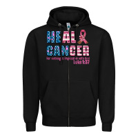 Black heal cancer with cancer ribbon Zipper Hoodie - AdoDesignShop